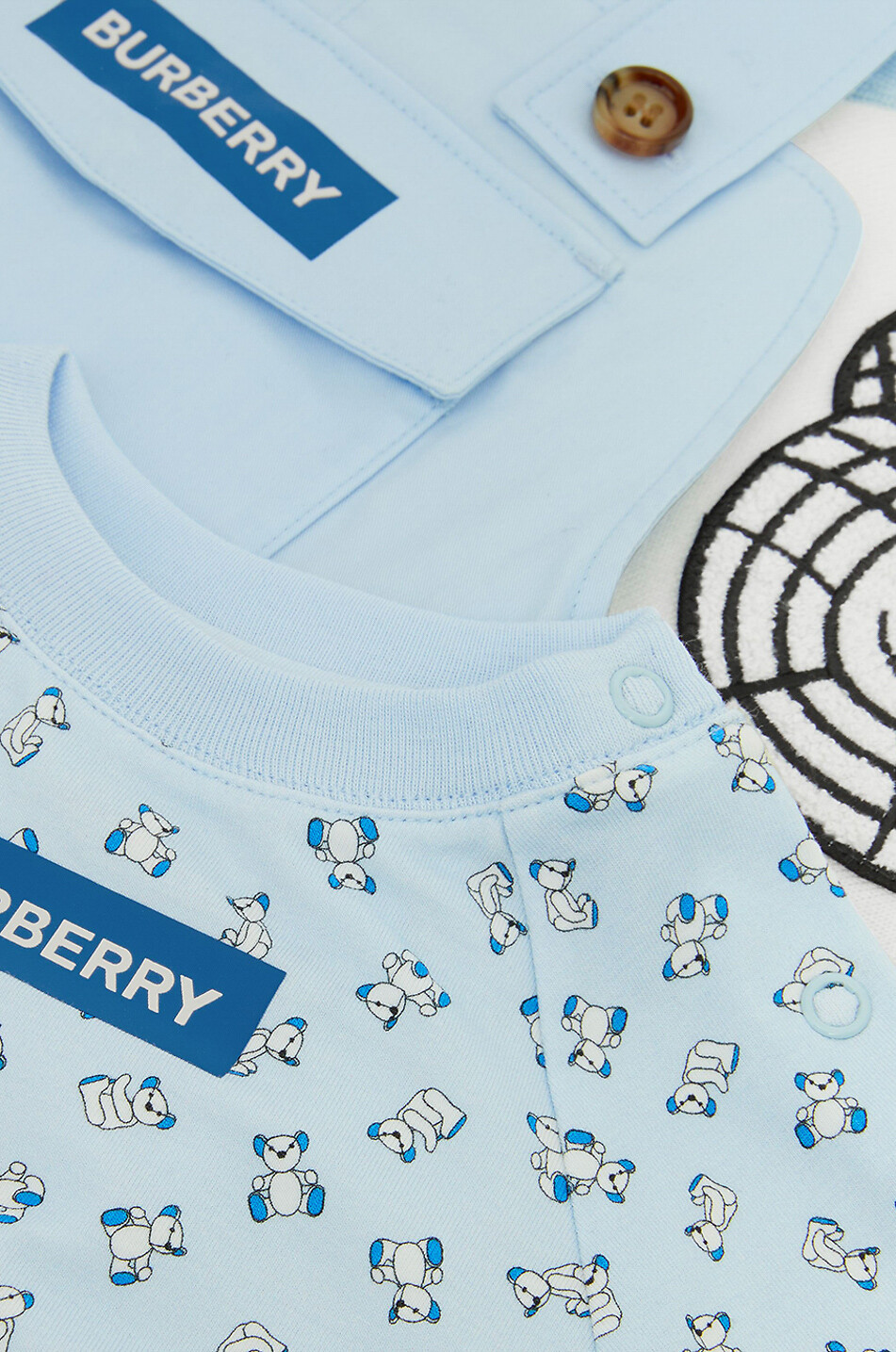 BURBERRY Dreiteiliges Baby-Set Nicolaas Thomas Bear Baby BLAU 4