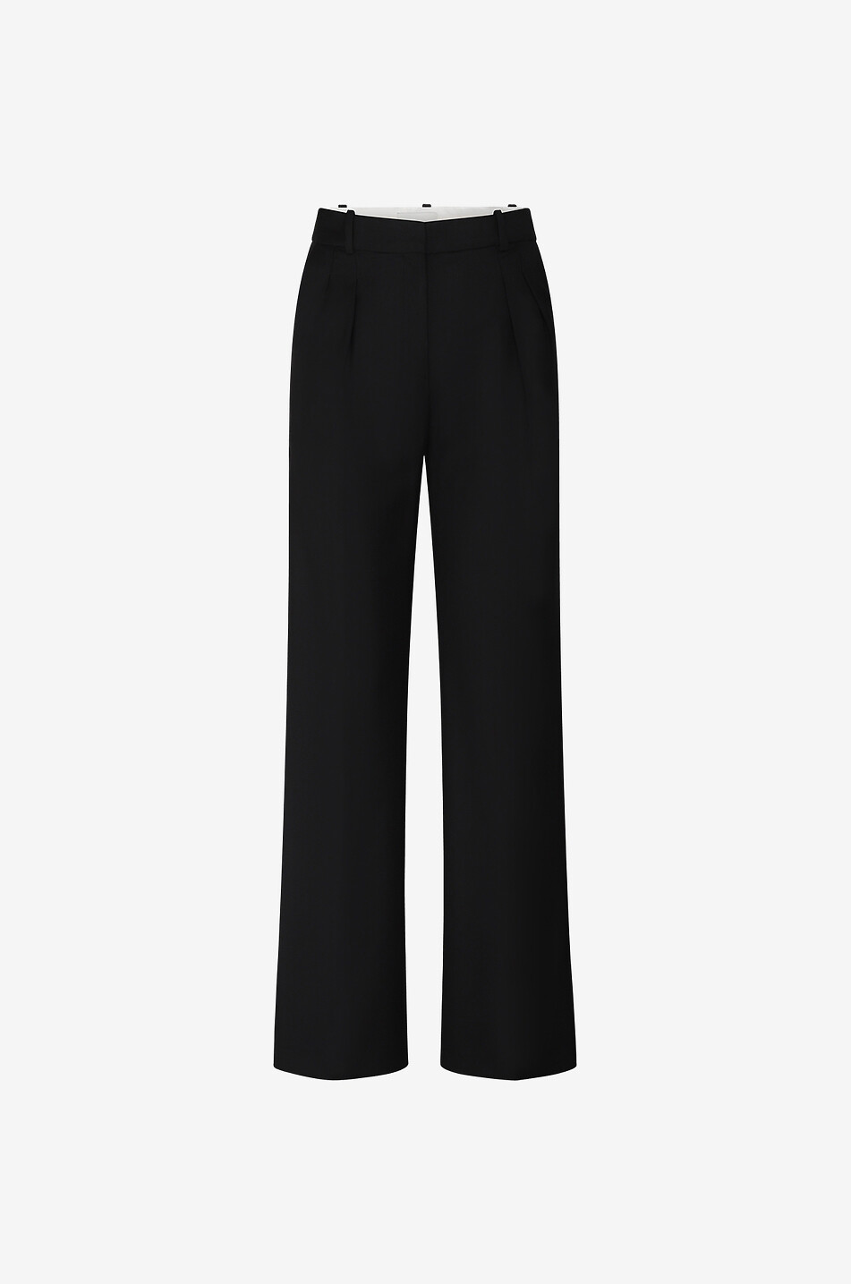 LOULOU STUDIO Pantalon à jambes larges en laine Sbiru Femme NOIR 1