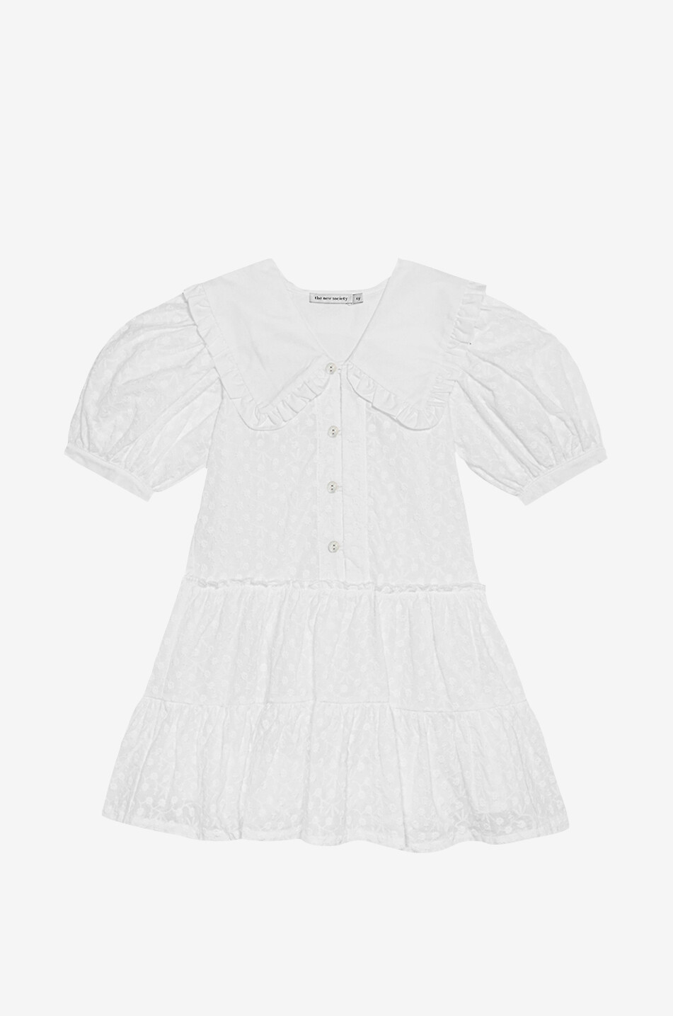 THE NEW SOCIETY Robe fille courte brodée de fleurs Antonella Fille BLANC 1