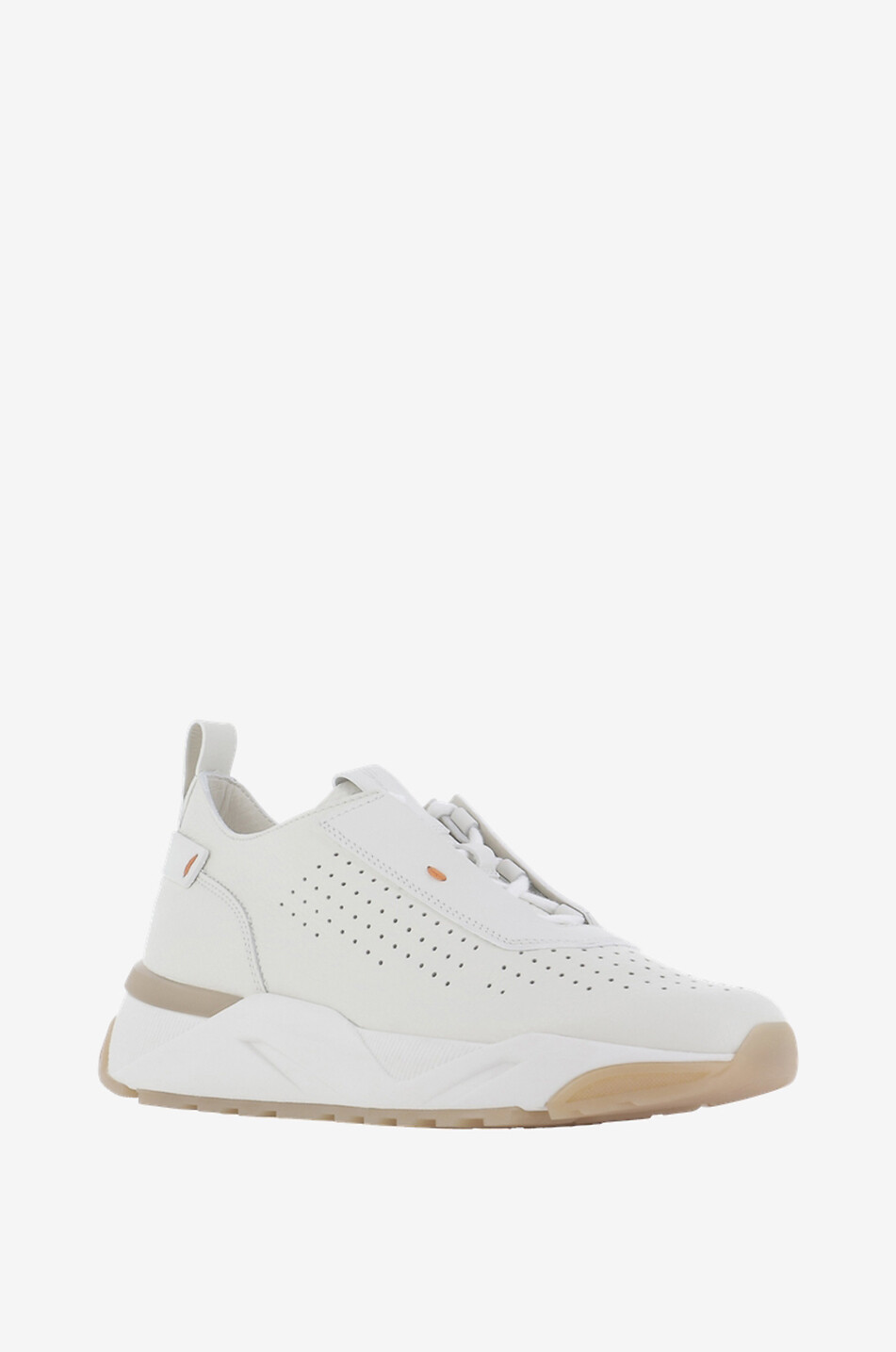 Leather lace-up low-top sneakers