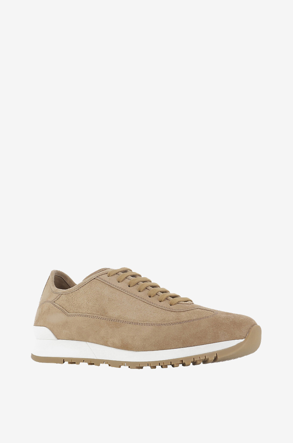 JOHN LOBB Foundry II suede low-top lace-up sneakers Men COGNAC 1