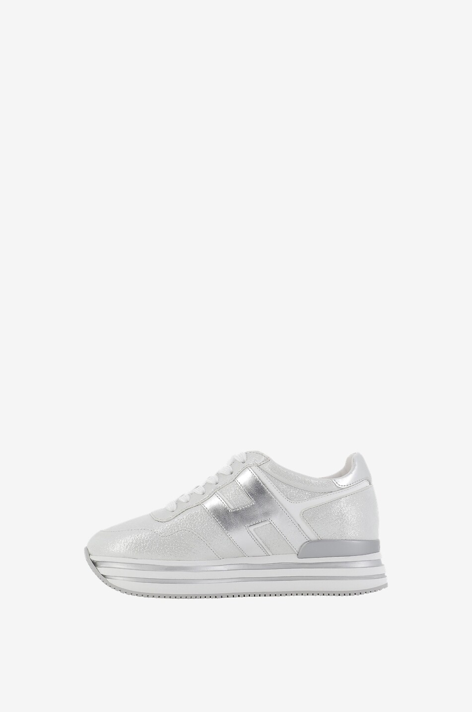 HOGAN Sneakers mit Keilabsatz aus Leder Midi H222 Damen SILBER 3