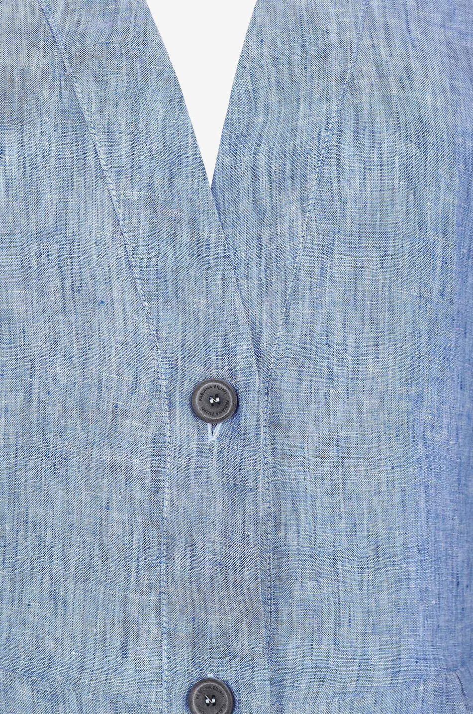 Langes Hemdkleid aus Leinen mit V-Ausschnitt