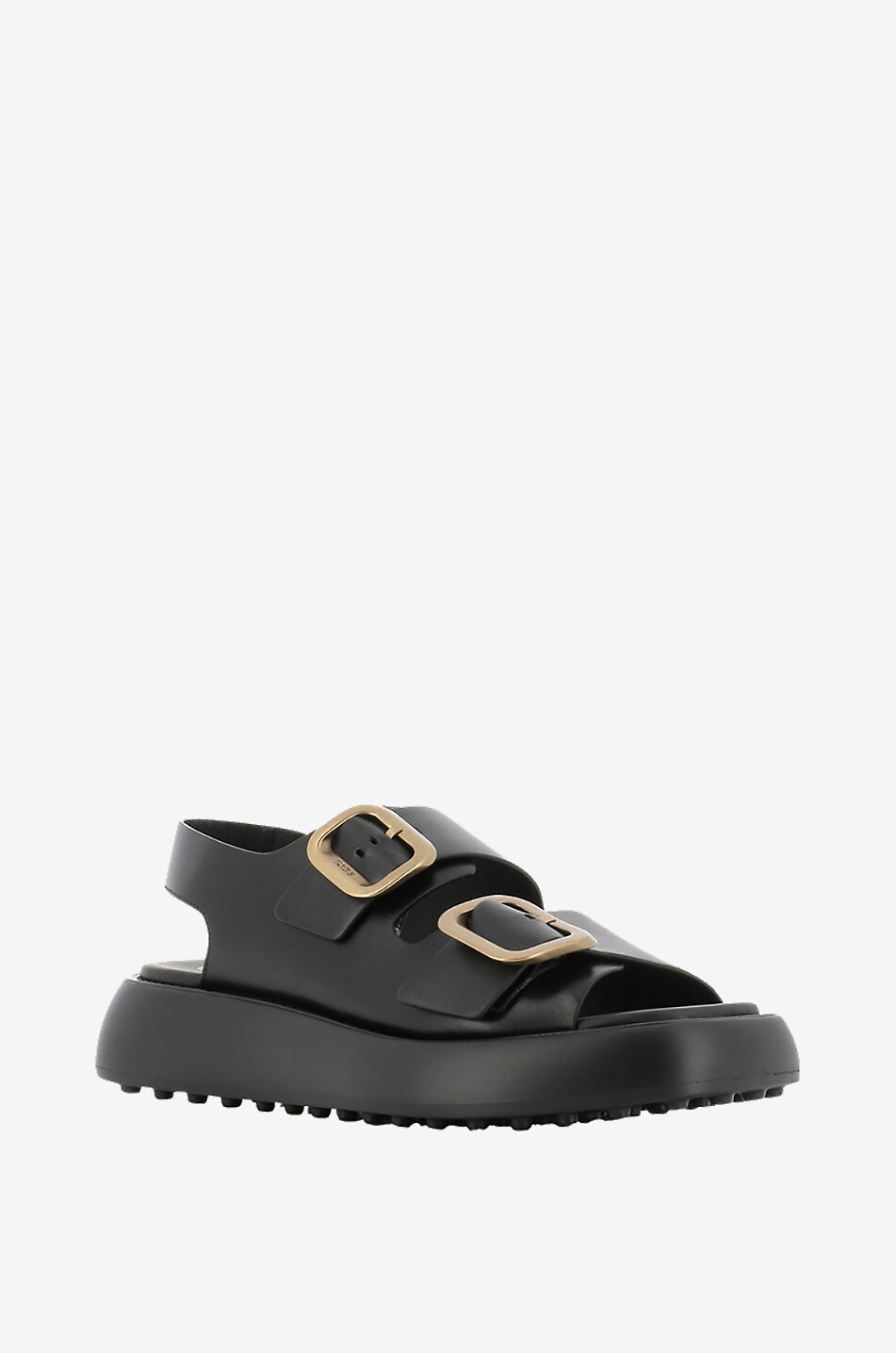 Smooth leather platform sandals