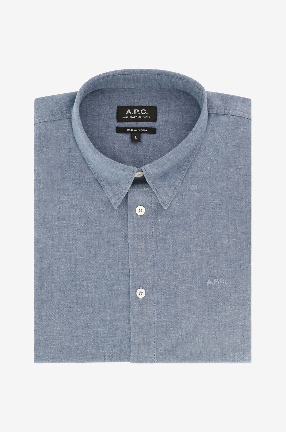 A.P.C. Chemise en chambray Hector Homme BLEU 1