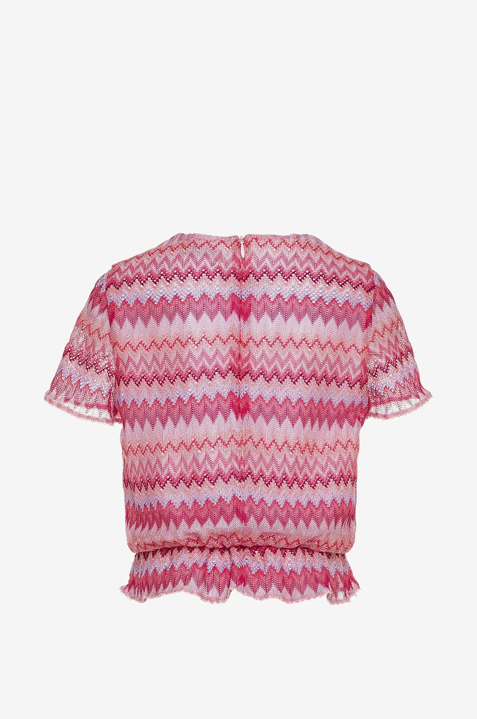 Chevron knit girl's short-sleeved jumper