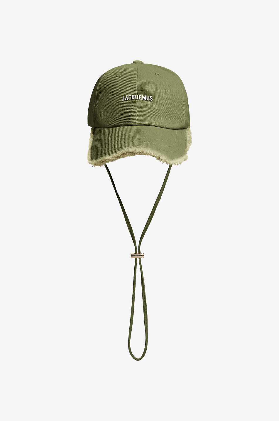 JACQUEMUS Ausgefranste Baseballkappe mit Kinnband L'Artichaut Damen KHAKI 1