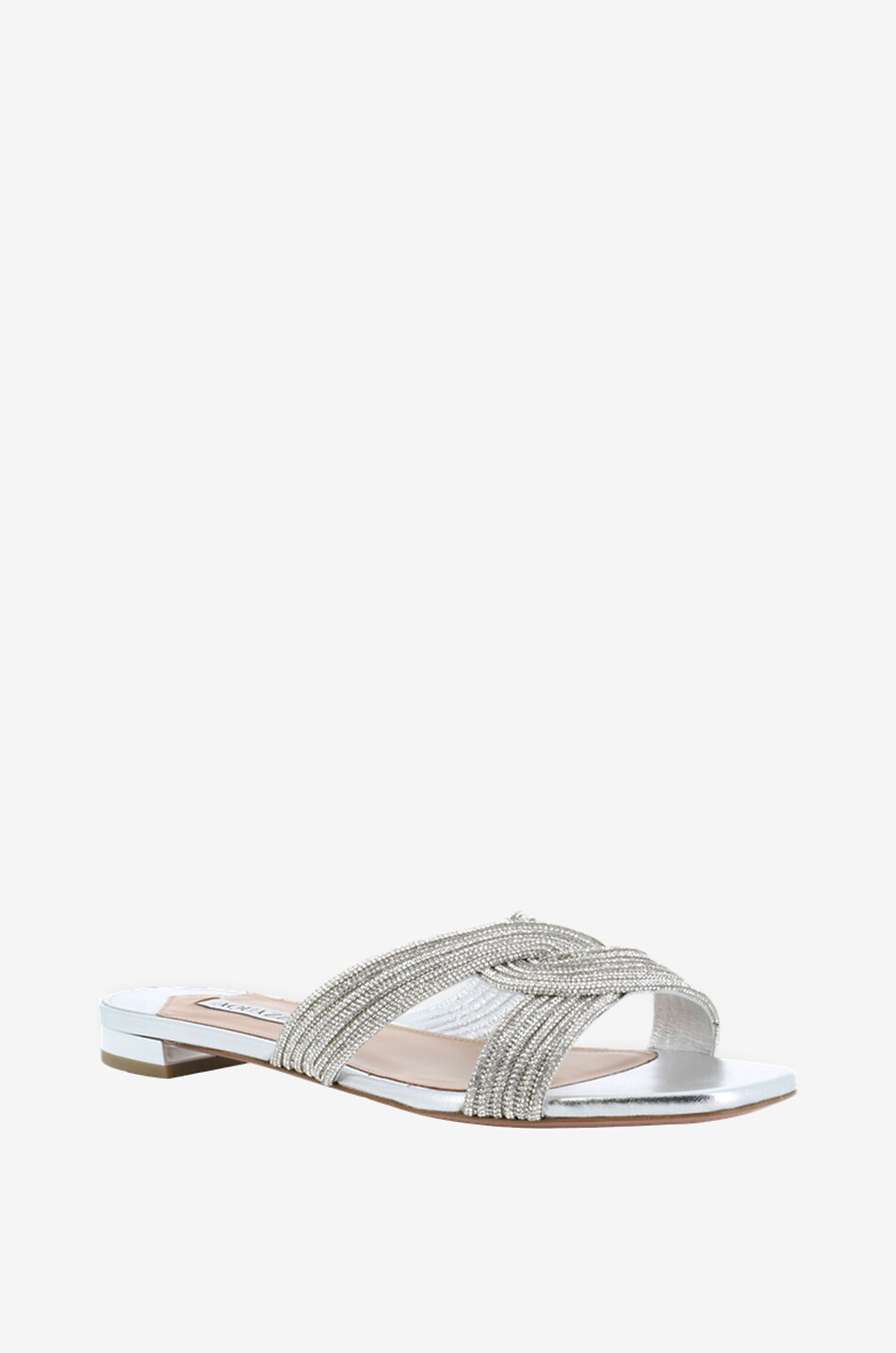 Gatsby 10 nappa leather and crystal flat mules