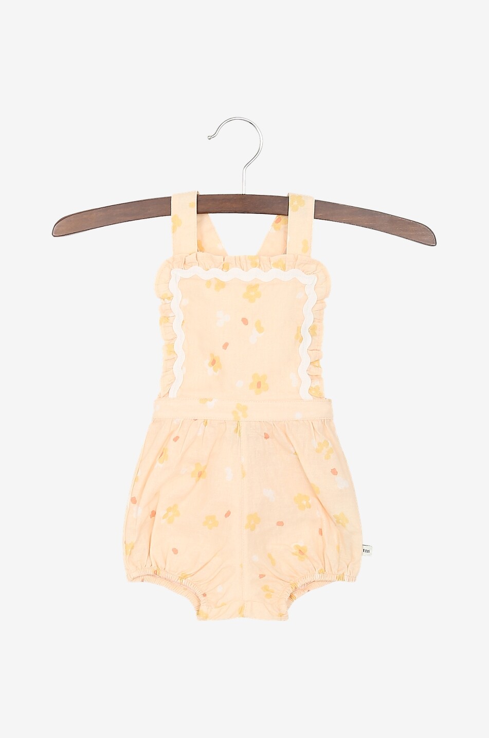 Salopette bébé en lin mélangé fleuri Limoncello