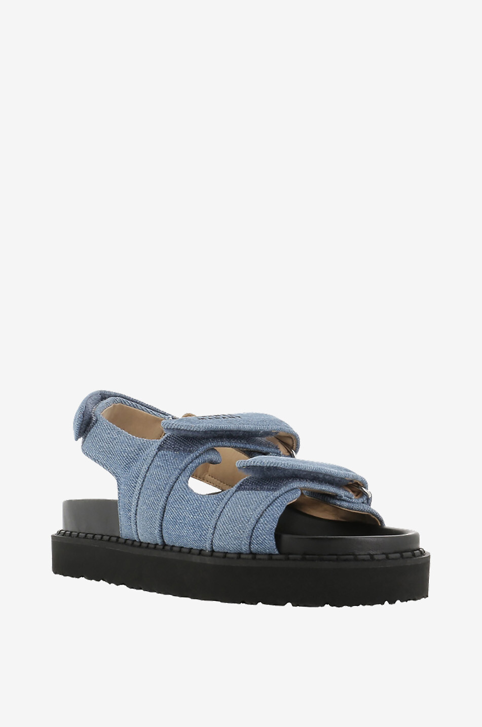 Sandales plates en denim Madee