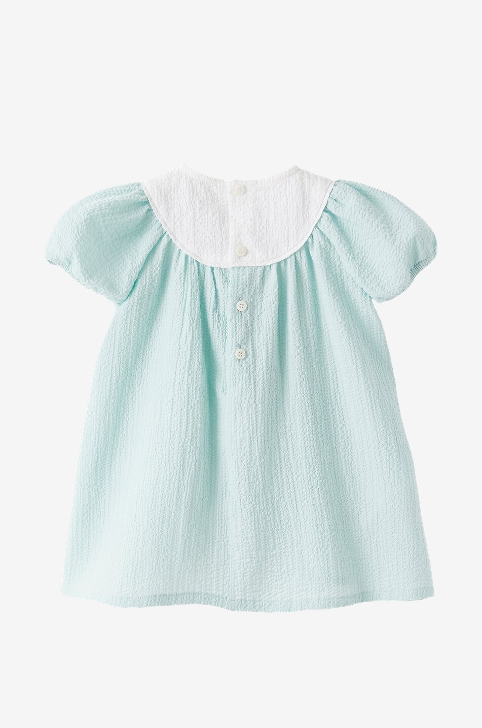 IL GUFO Robe bébé en seersucker ornée de fleurs Bébé VERT CLAIR 2