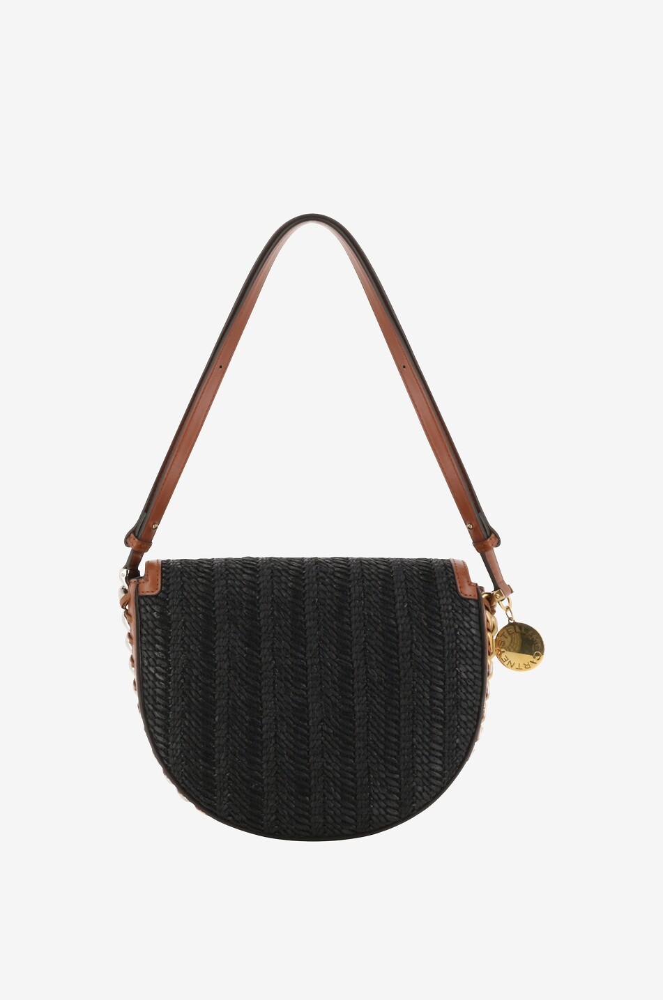 Sac porté épaule en raphia et cuir synthétique Frayme Medium