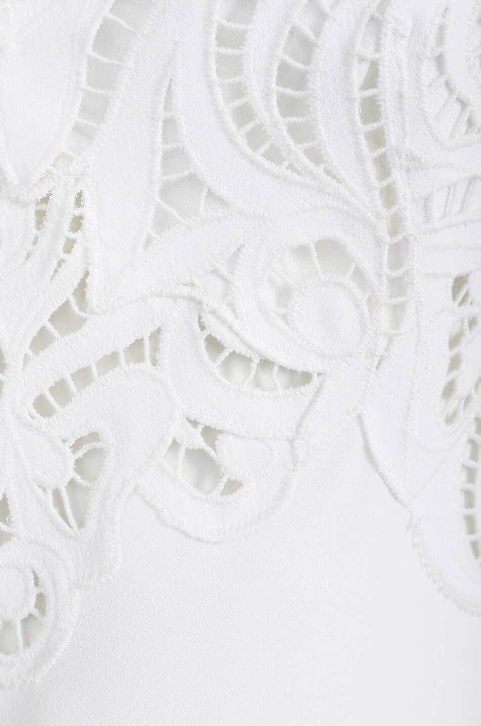 Sleeveless cady midi dress with openwork embroidery