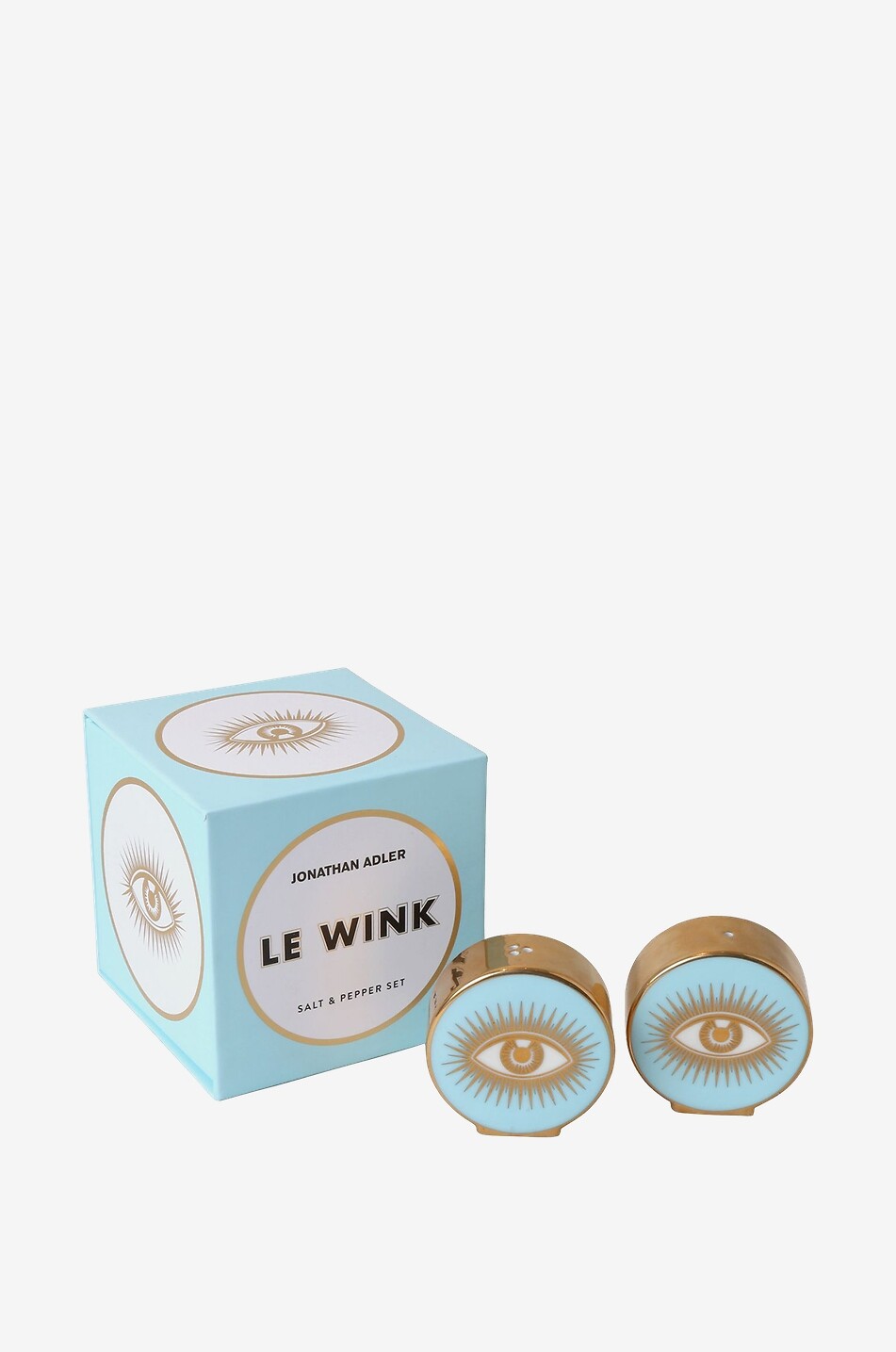 JONATHAN ADLER Le Wink porcelain salt and pepper shakers Home BLUE 1
