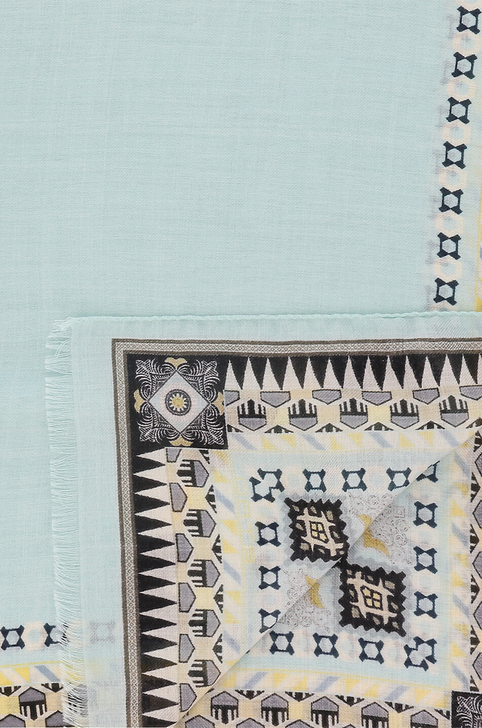 ETRO Feiner Woll- und Seidenschal mit Ethno-Muster Delhy Damen HELLBLAU 2