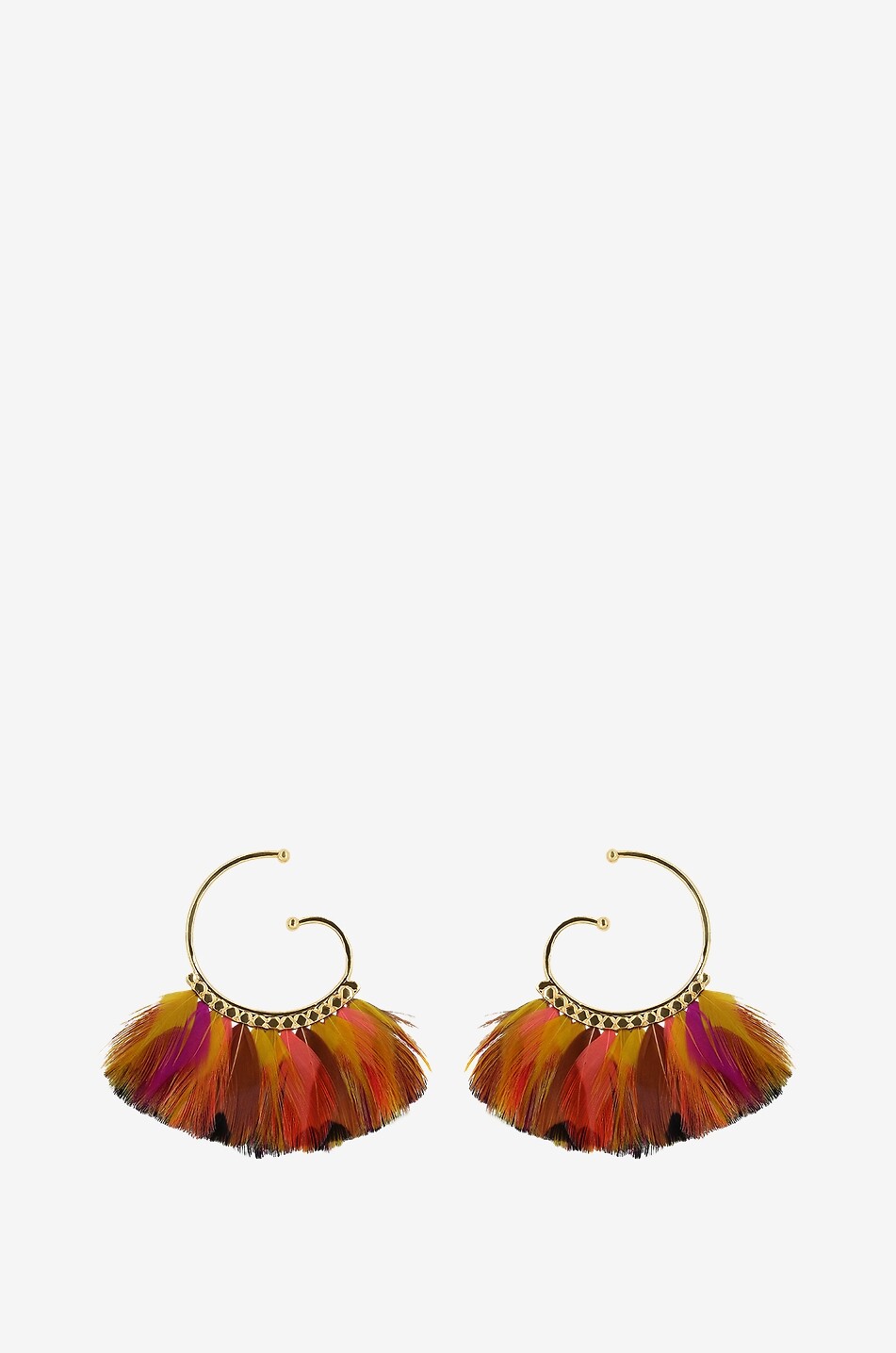 Buzios Bis feather clad earrings