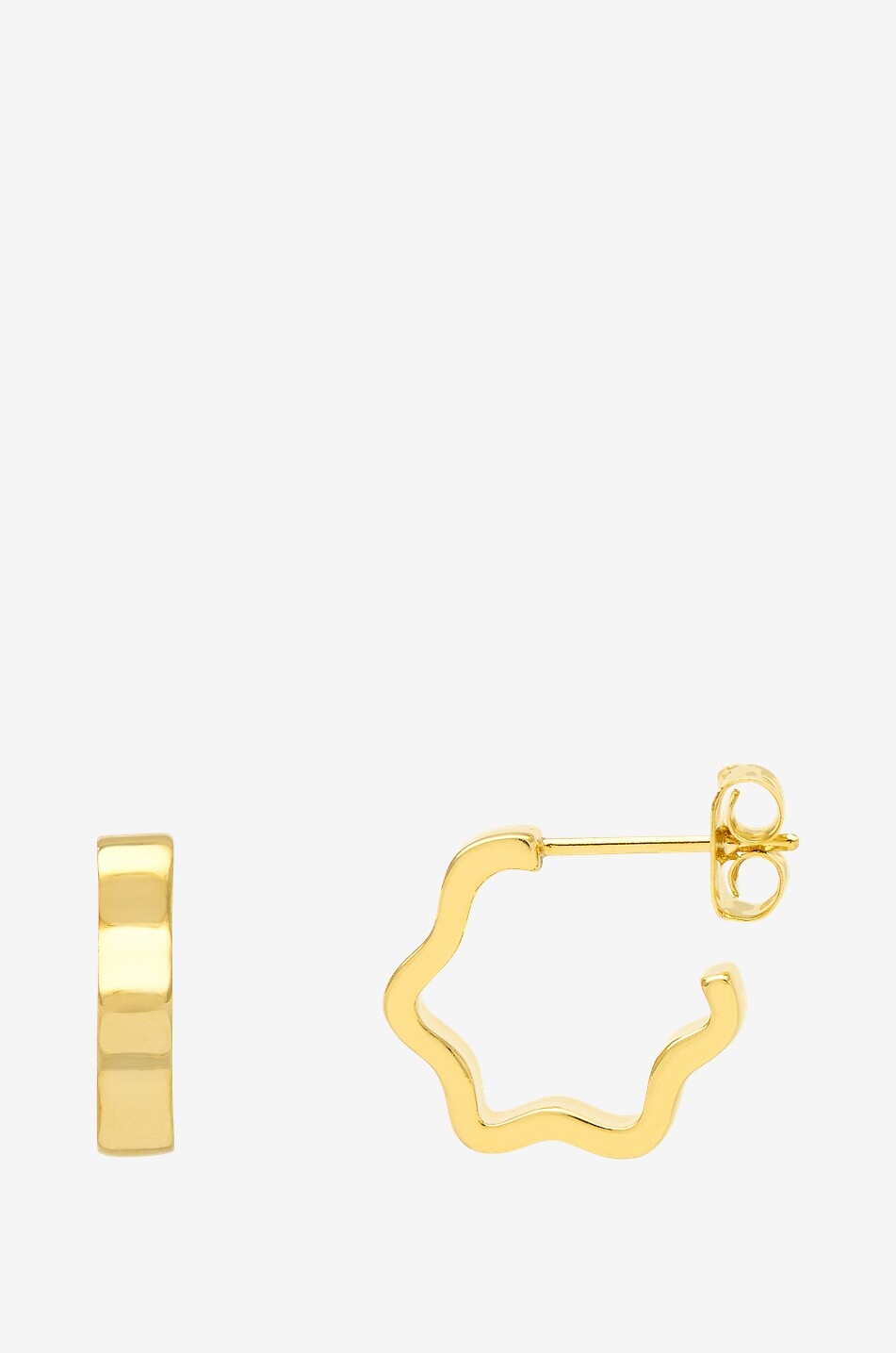 Créoles dorées Flat Wave