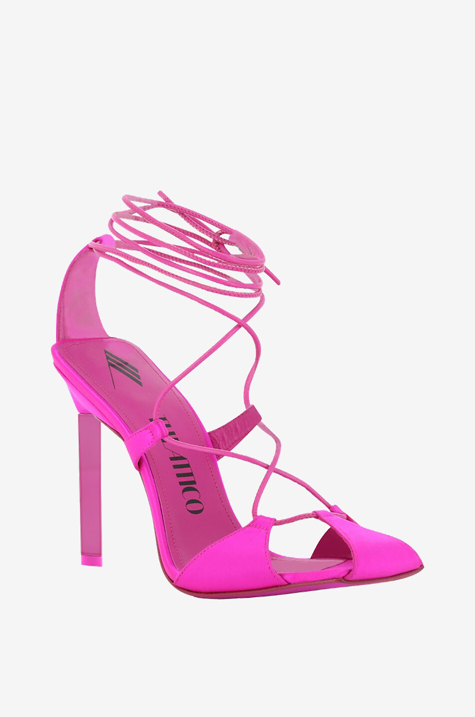 THE ATTICO Satin-Absatzsandalen zum Schnüren Adele 110 Damen DUNKELROSA 1