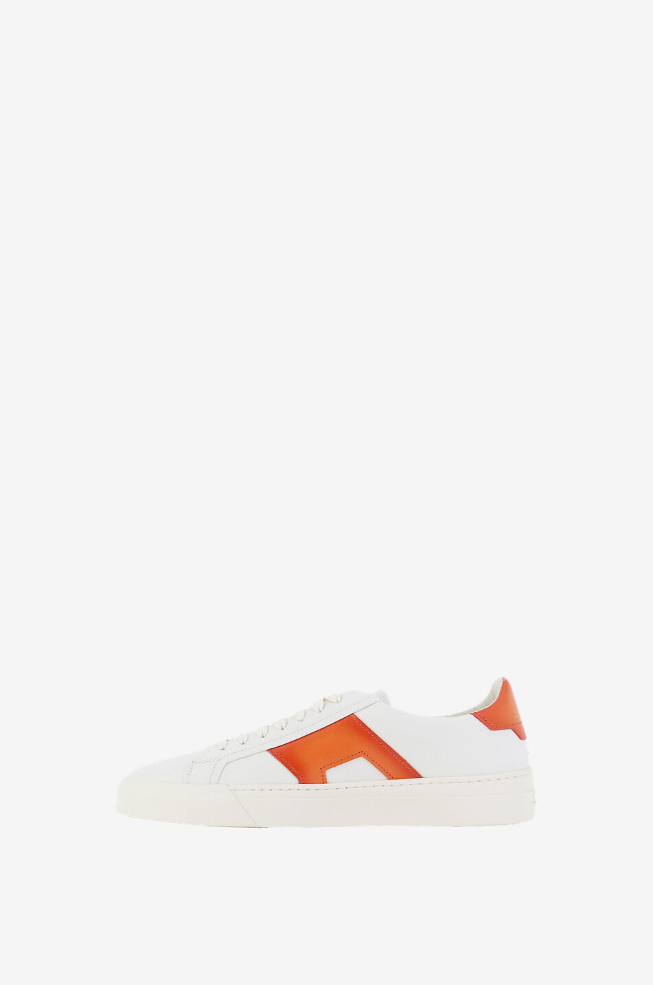 SANTONI Double Buckle leather lace-up low-top sneakers Men ORANGE 3