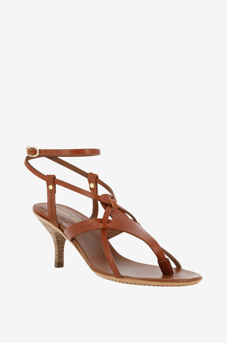 Sandales à talon en cuir