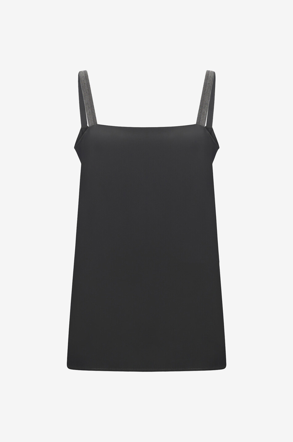 Seidenmix-Trägertop mit Perlenstickereien