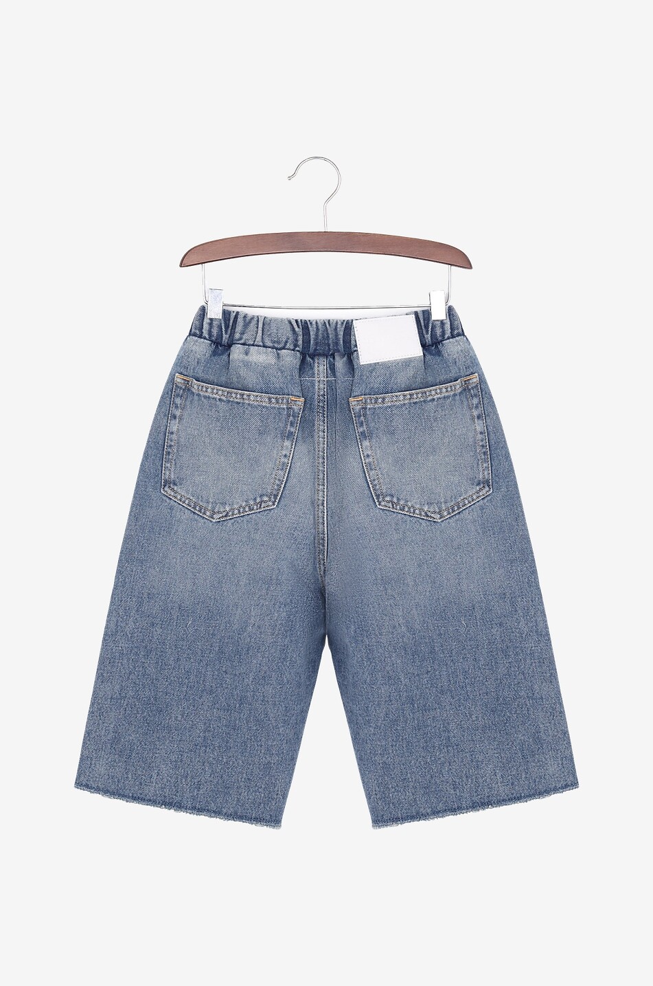 MM6 MAISON MARGIELA Faded denim boy's frayed Bermuda shorts Boy WASHED 2