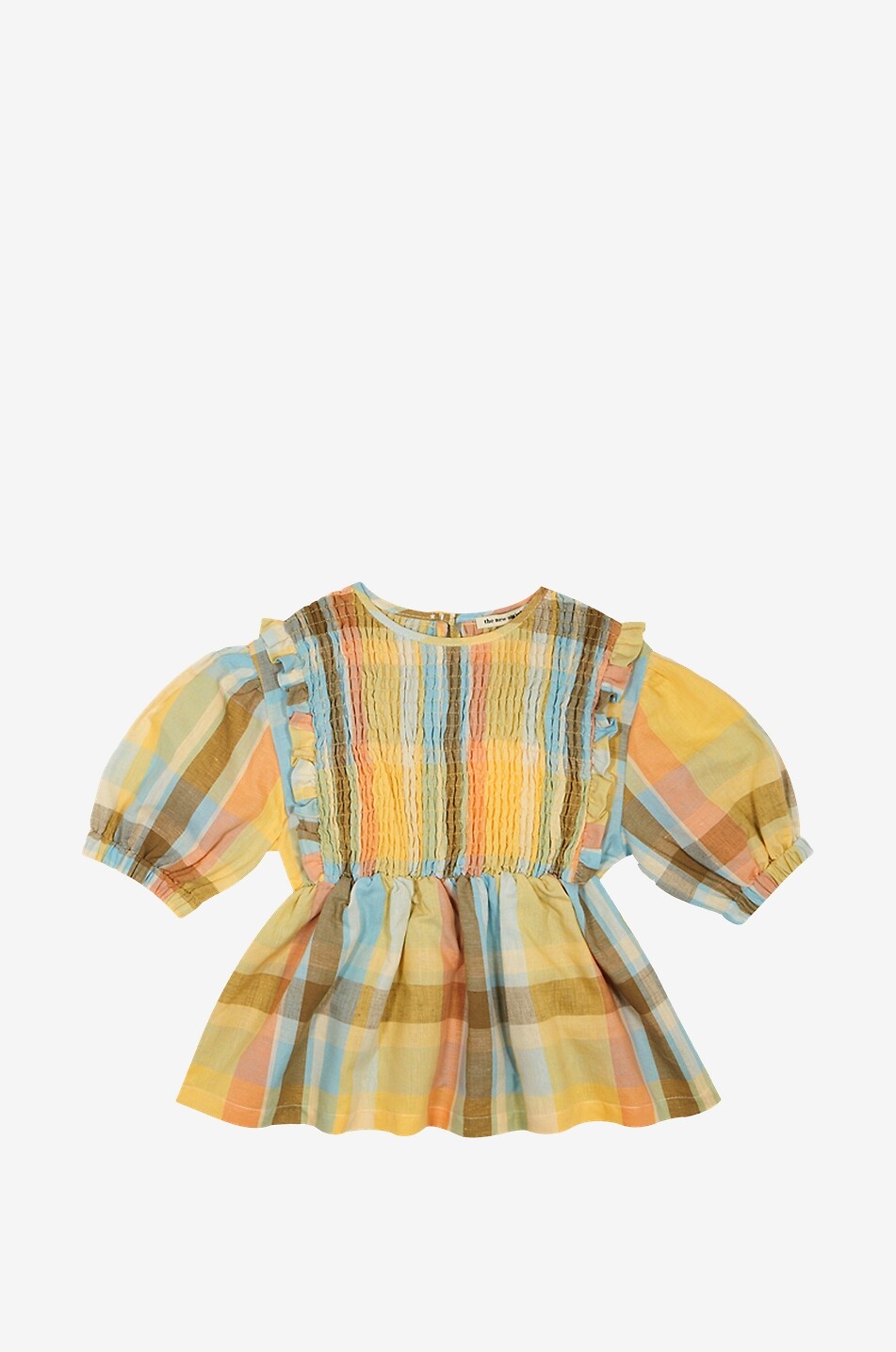 Blouse fille à smocks et carreaux Roberta