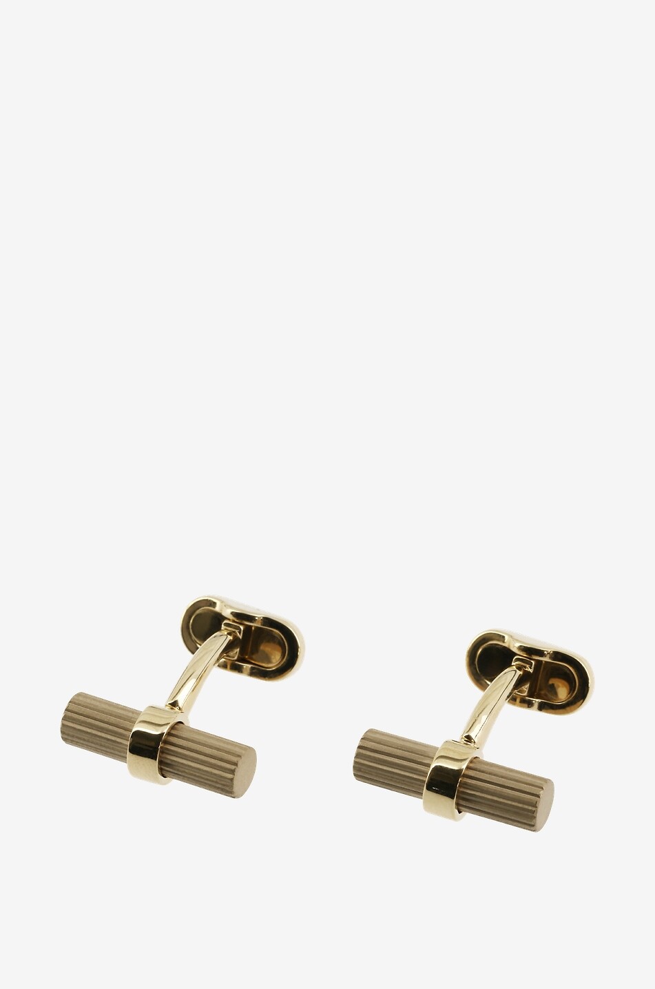 MON ART FIRENZE Rigato cylinder shaped cufflinks Men GOLDEN 1