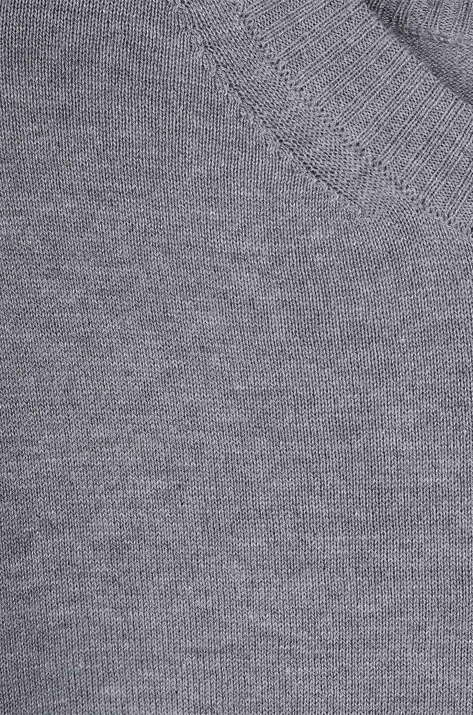 MAURIZIO BALDASSARI Pullover mit Rundhalsausschnitt aus Seide und Baumwolle Herren MITTELGRAU 3