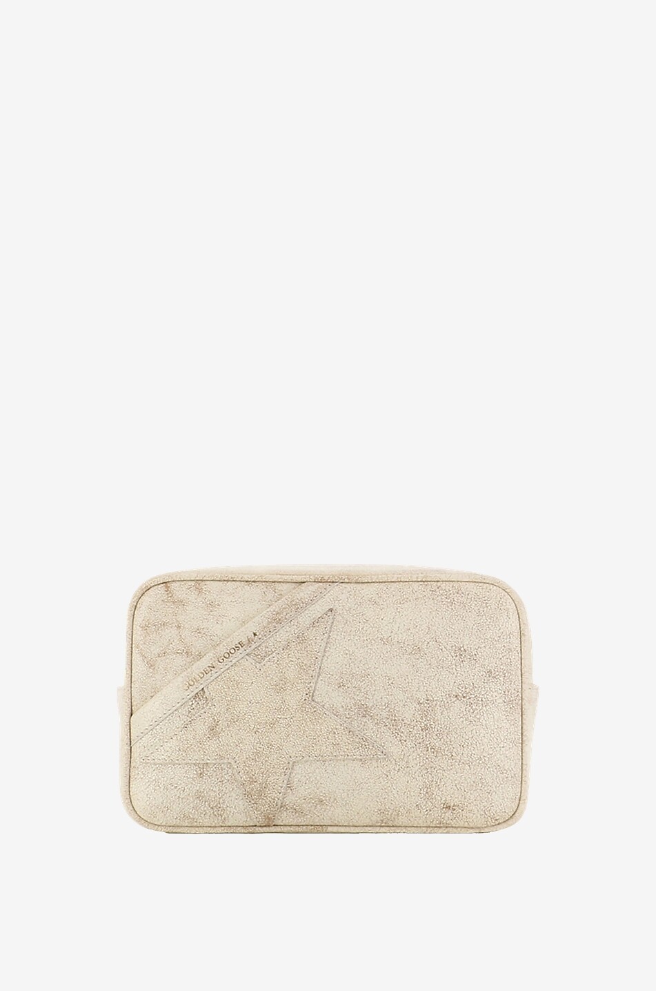 Star Large cracked leather shoulder bag