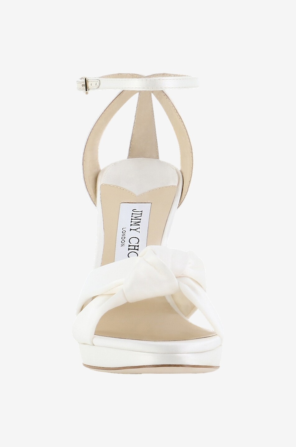 JIMMY CHOO Rosie 100 heeled platform satin sandals Women WHITE 2