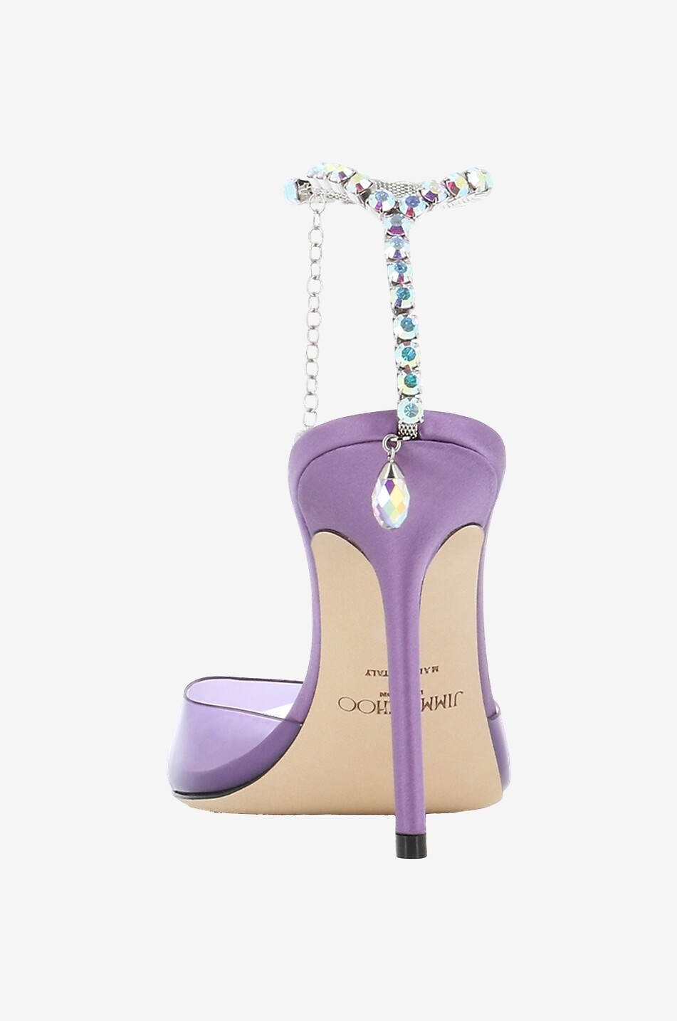 JIMMY CHOO Sandales en plexiglas et cristaux Saeda 100 Femme VIOLET 4