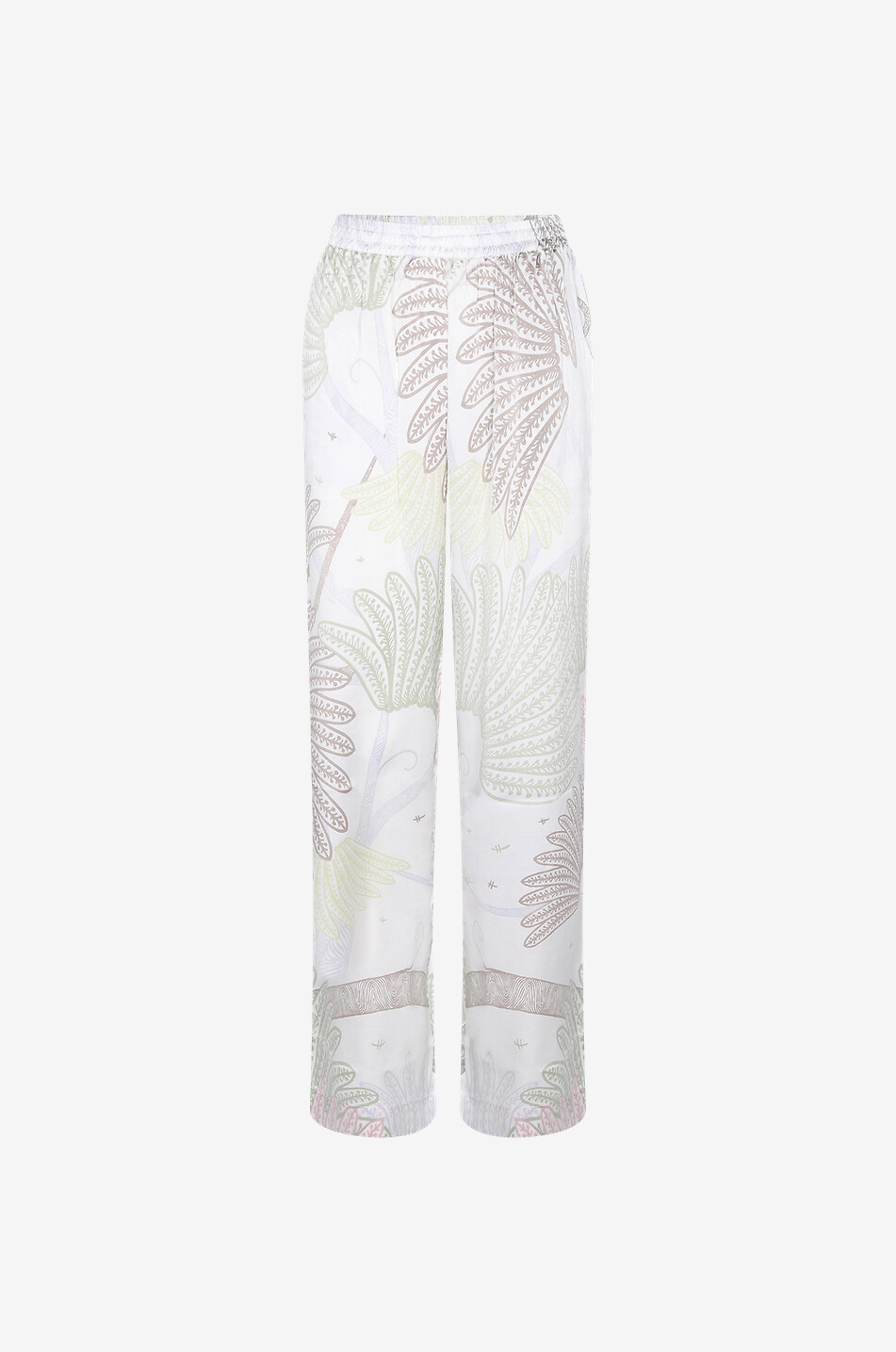 Pantalon à jambes larges en soie Flora