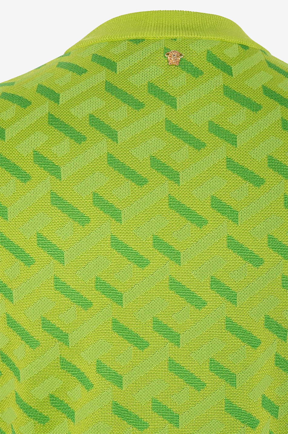 Pull jacquard à manches courtes en soie La Greca