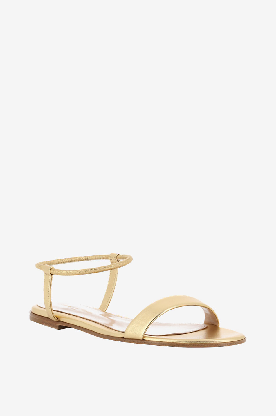 GIANVITO ROSSI Jaime 05 metallic leather flat sandals Women GOLDEN 1