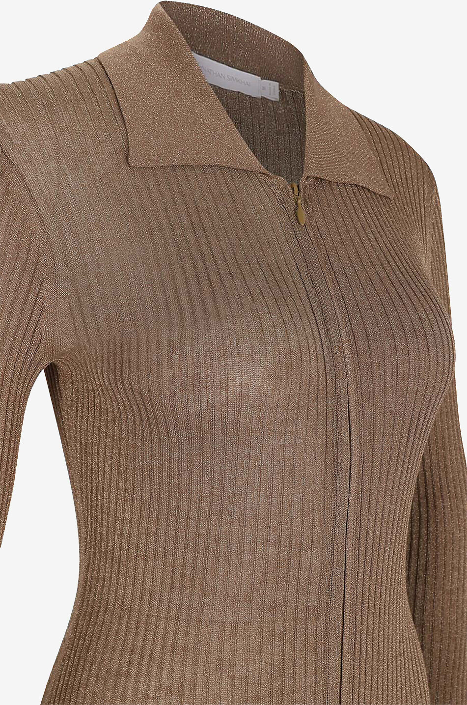 Cardigan long zippé en lurex Maisel