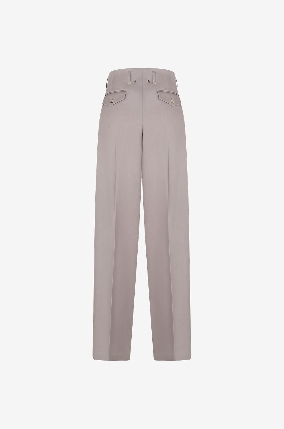 GOLDEN GOOSE Pantalon large en gabardine de laine Flavia Femme BEIGE 2