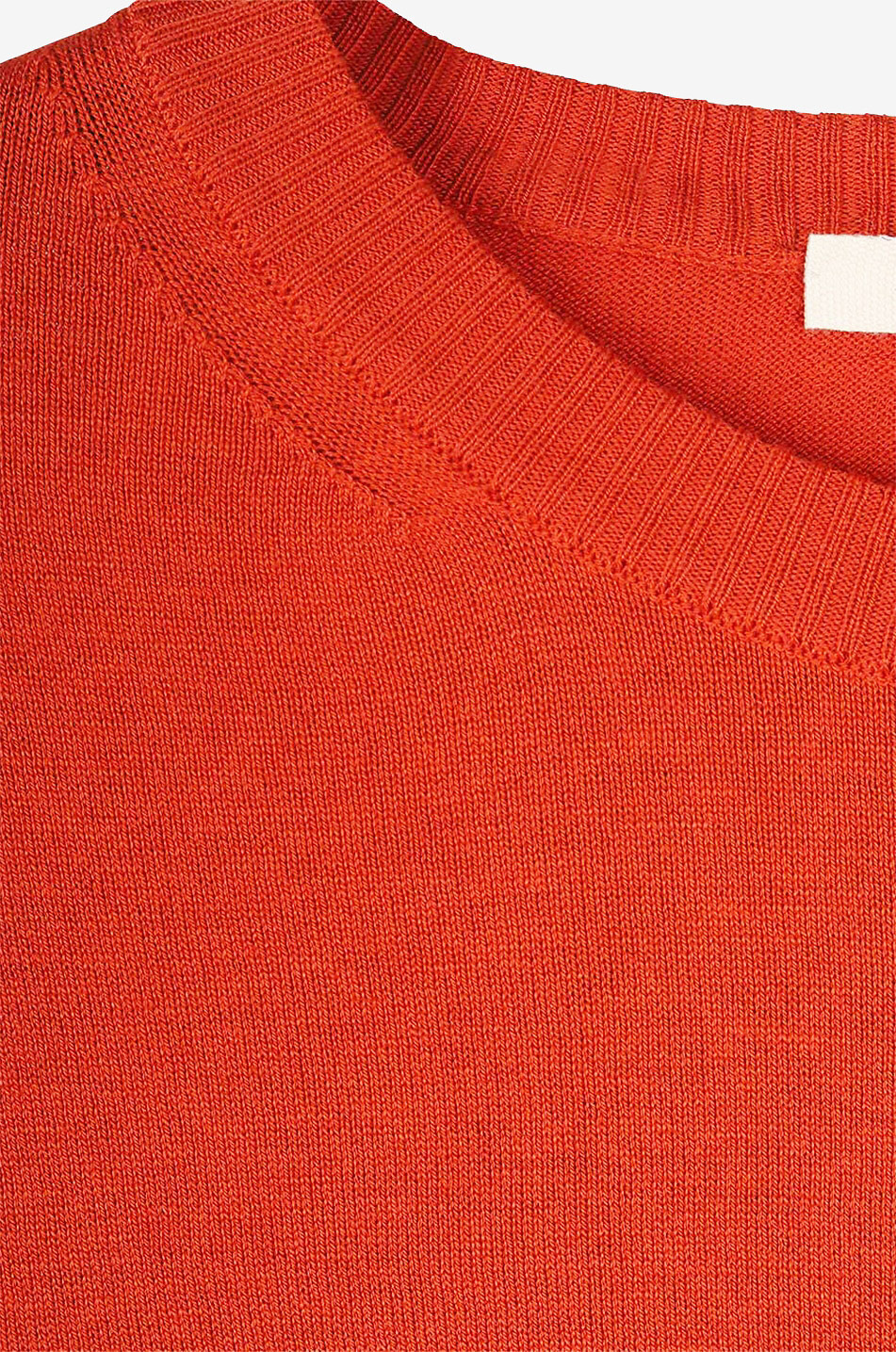 MAURIZIO BALDASSARI Pull à col rond en soie et coton Homme ORANGE MOYEN 3