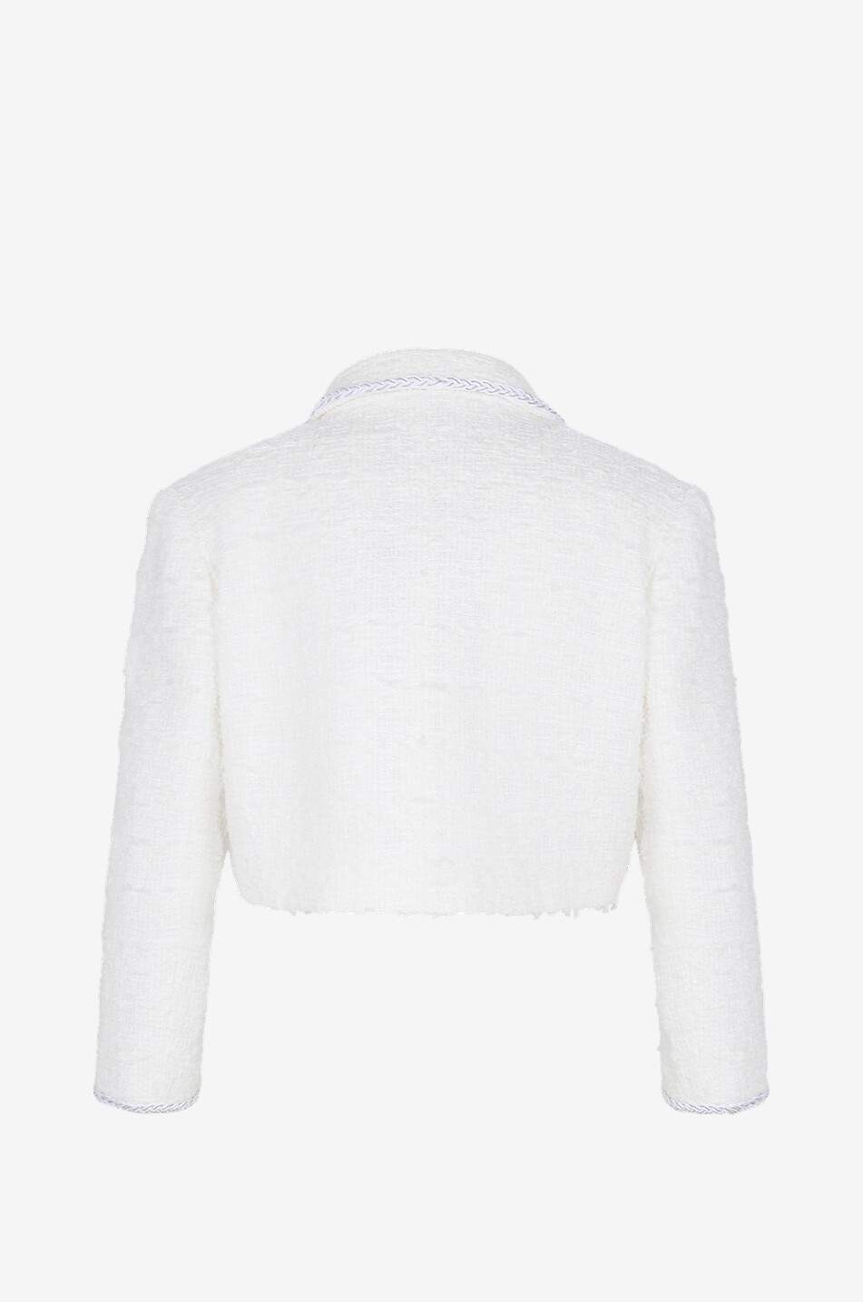 GIAMBATTISTA VALLI Cropped braid adorned tweed jacket Women WHITE 2