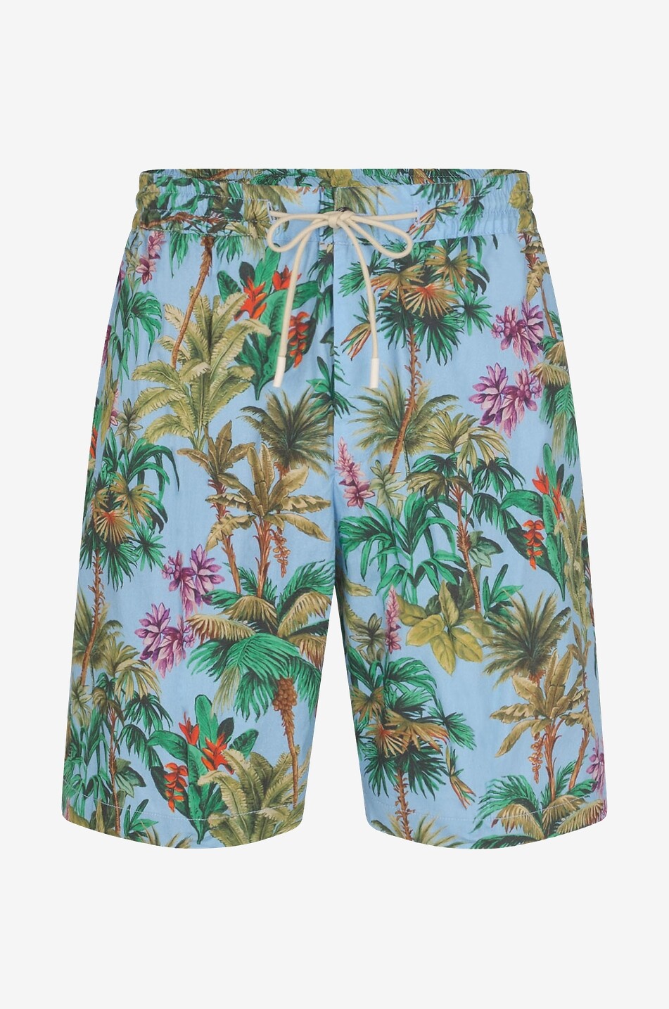 Bermudas mit Palmenprint aus Baumwolle