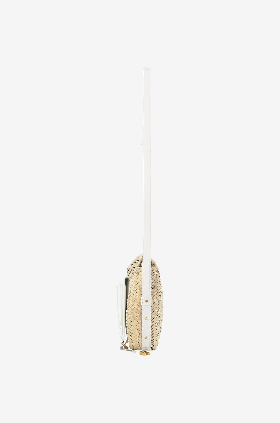 CHLOE Marcie Basket cross-body bag in raffia and leather Women WHITE 4