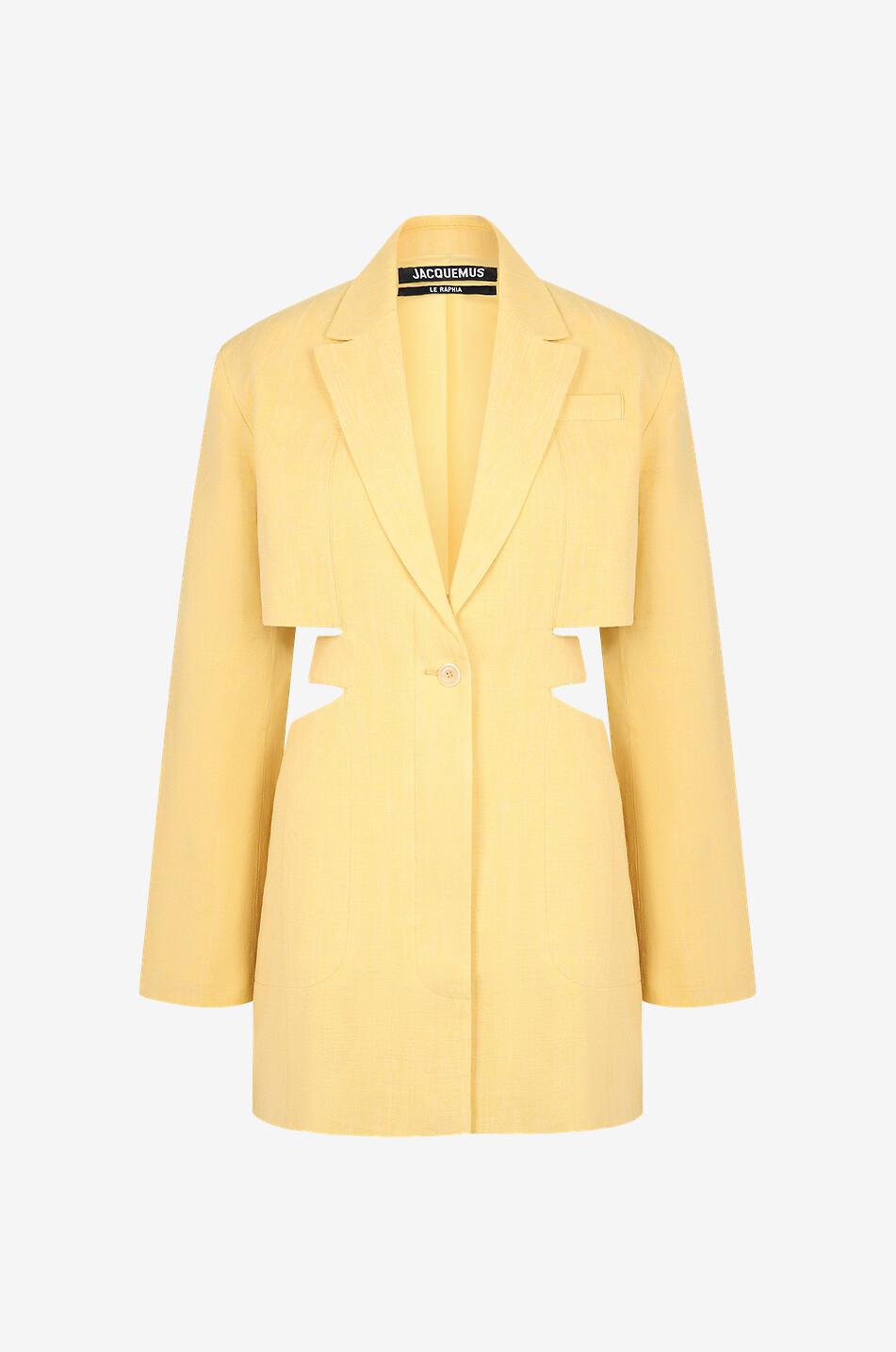 JACQUEMUS Mini robe blazer à découpes La robe Bari Femme JAUNE 1