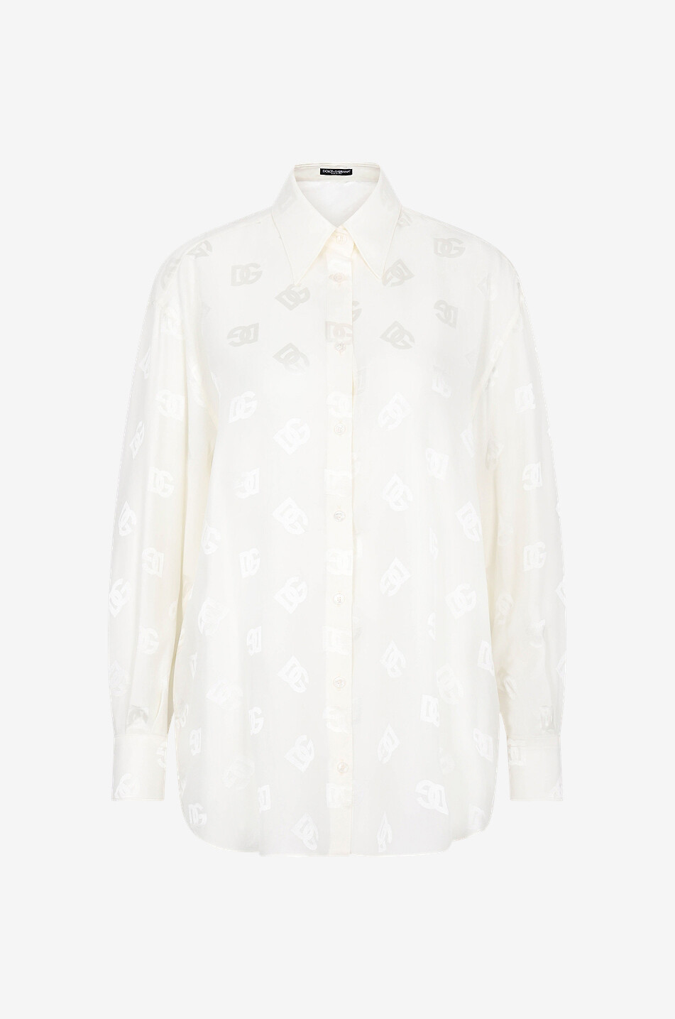 DOLCE & GABBANA DG loose silk jacquard shirt Women WHITE 1