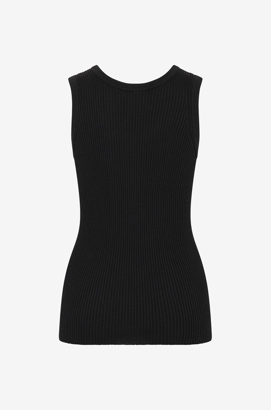 Wool and silk rib knit tank top