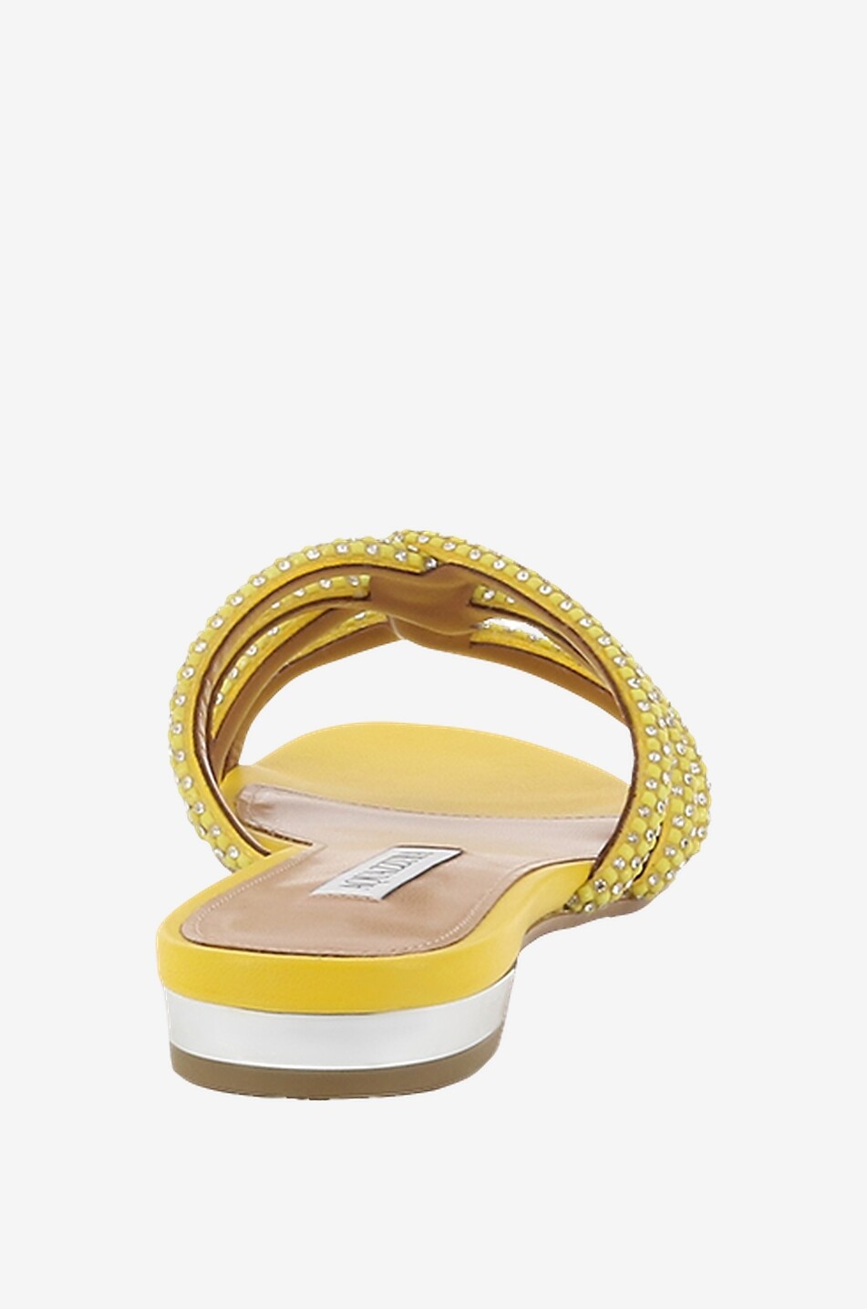 Moondust 10 flat nappa leather and crystal slides