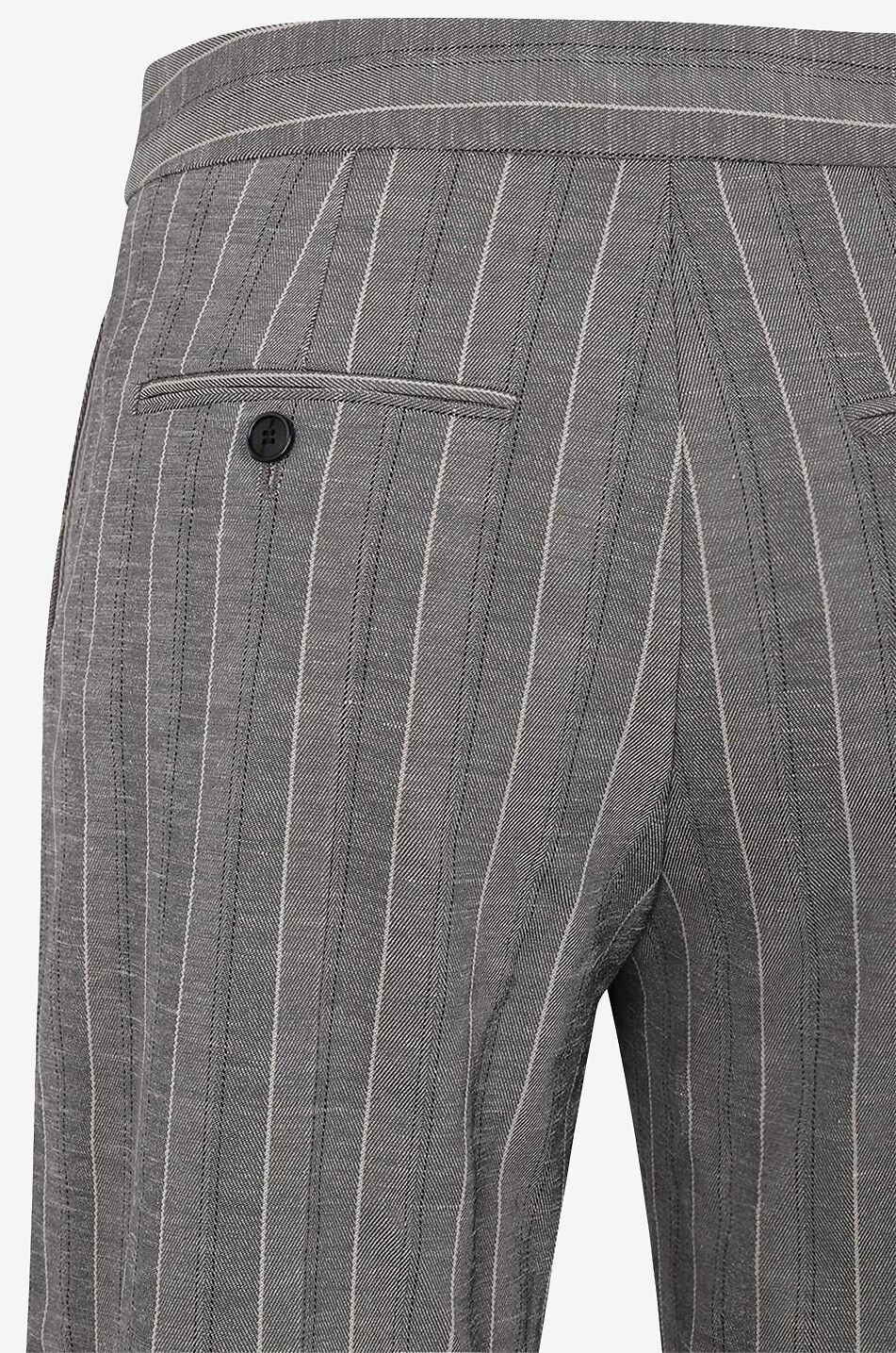 Ausgestellte Nadenstreifenhose aus Leinenmix Scarly