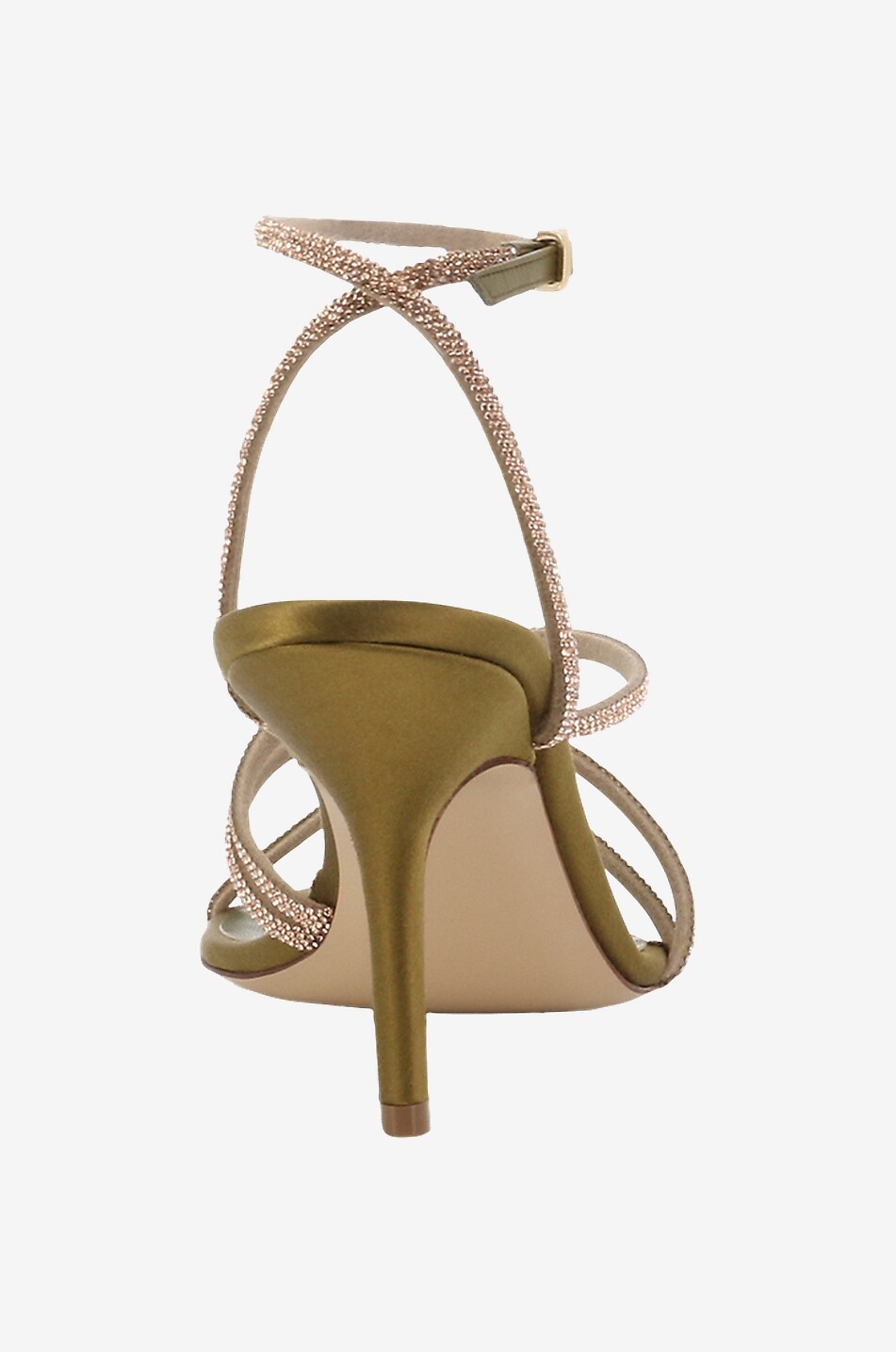MARIA LUCA Absatzsandalen aus Satin und Kristallen Fannia 90 Damen KHAKI 4