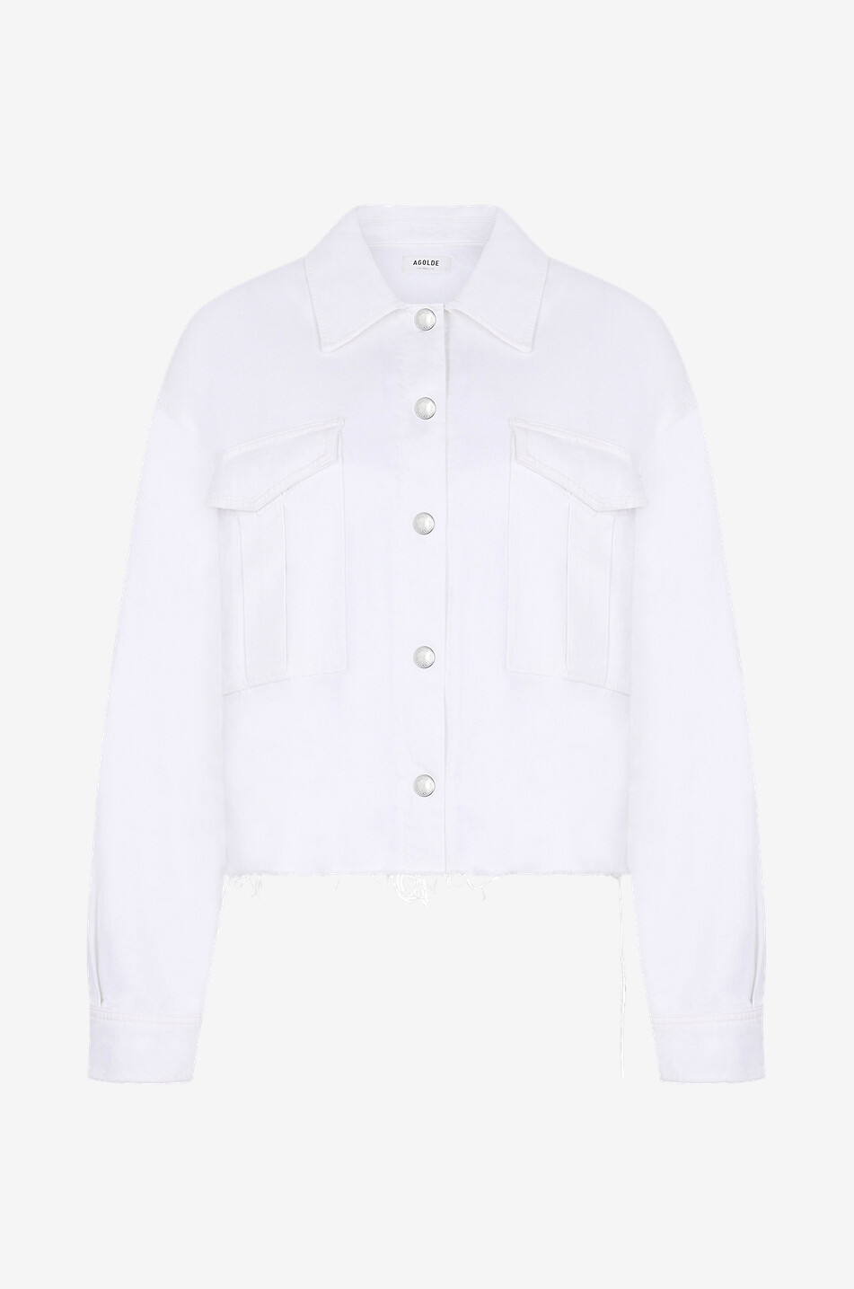 AGOLDE Nyx frayed denim shirt Women WHITE 1