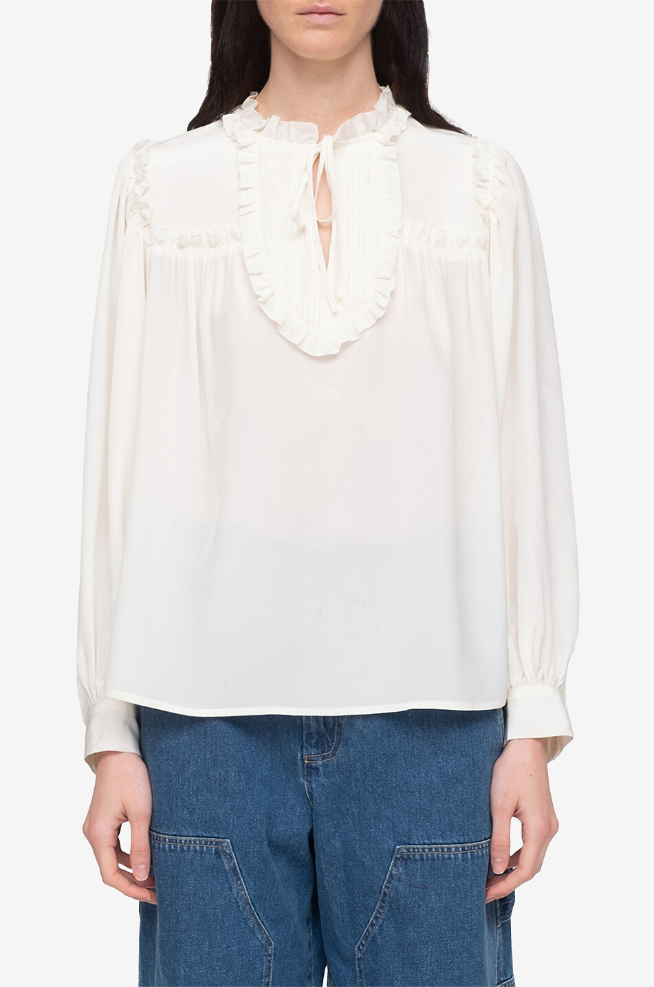 Langärmelige Bluse aus Seide Soraya