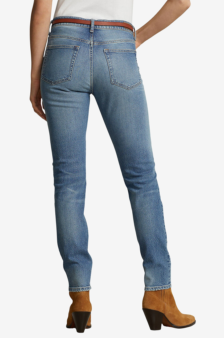 POLO RALPH LAUREN Ausgewaschene Skinny-Fit-Jeans mit halbhohem Bund Damen HELLBLAU 3